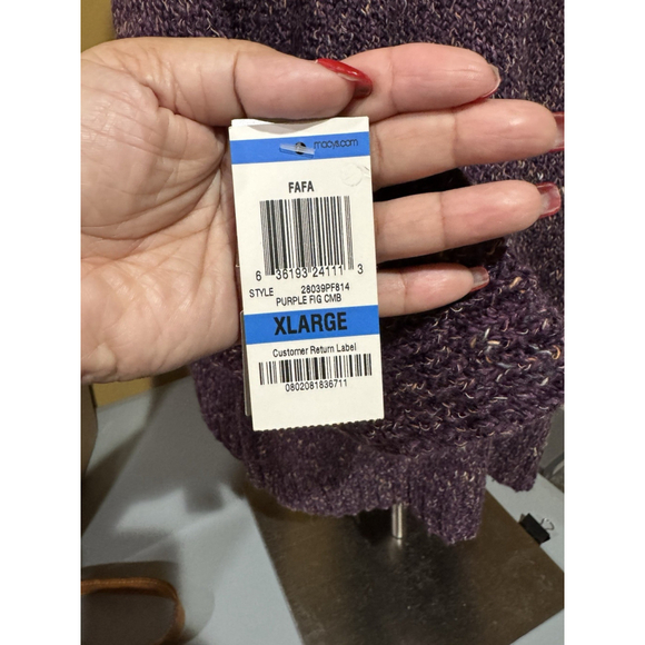 Charter Club Cardigan Purple Fig Combo Sweater NWT - Picture 6 of 8